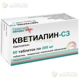 КВЕТИАПИН-СЗ ТАБ. П/П/О 200МГ №60                                                                                                                                                                                                                         