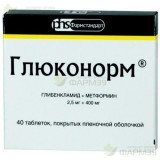 ГЛЮКОНОРМ ТАБ. П/П/О 2.5МГ+400МГ №40                                                                                                                                                                                                                      