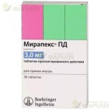 МИРАПЕКС ПД ТАБ. ПРОЛОНГ. ДЕЙСТ. 3МГ №30                                                                                                                                                                                                                  