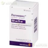 ЛОГИМАКС ТАБ. П/П/О ПРОЛОНГ.ВЫСВ. 50МГ+5МГ №30                                                                                                                                                                                                            