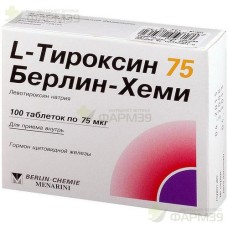 75429, L-ТИРОКСИН 75 БЕРЛИН-ХЕМИ ТАБ. 75МКГ №100, 4013054004739, 138 p., 4013054004739, Berlin-Chemie AG, Лекарства под заказ